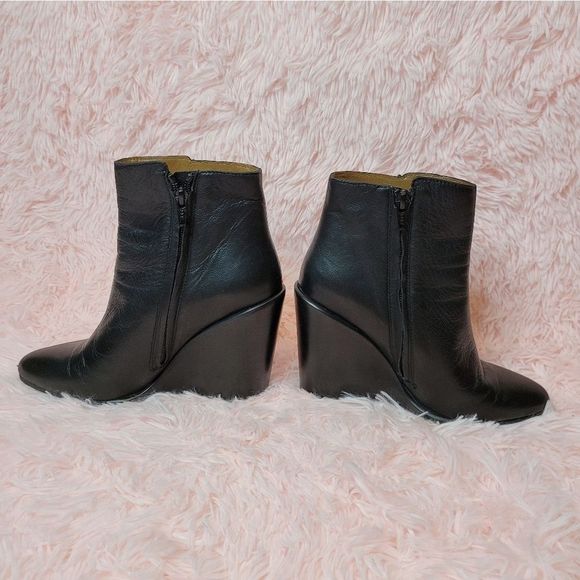 Host PICK 🎆 See by Chloe  Black Wedge Ankle Boots with Fringe - Picture 6 of 16